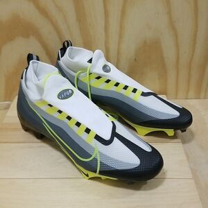 Nike Football Cleats Mens 11 1/2  Grey Volt Vapor Pro Edge Ghost Laces Flyknit